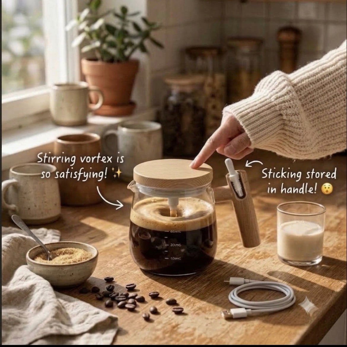 Self-Stirring Rechargeable Coffee Mug