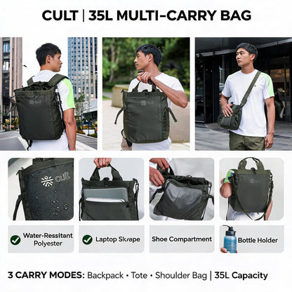 35L Multi-Carry Travel Backpack, Tote & Shoulder Bag