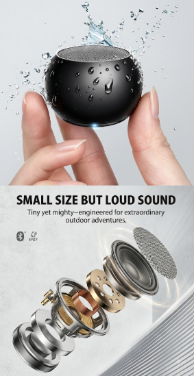 Mini Bluetooth Speaker 5.3 with Stereo Sound