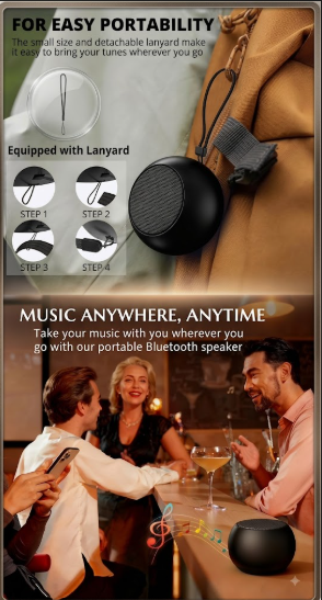 Mini Bluetooth Speaker 5.3 with Stereo Sound