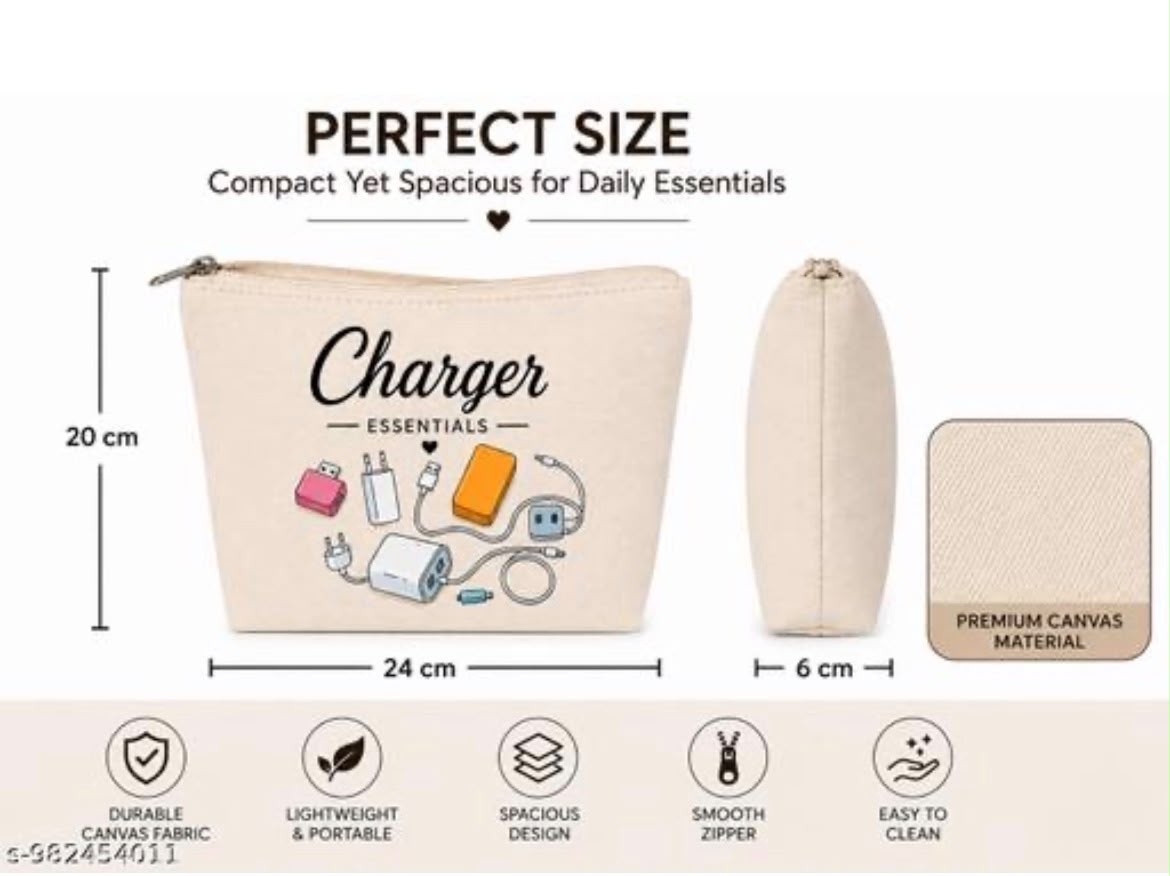 Premium Canvas Accessories Organizer Pouch