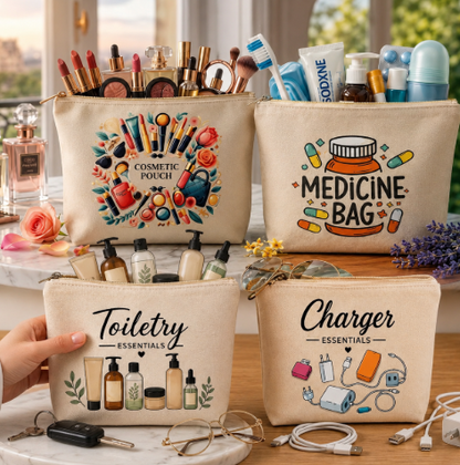 Premium Canvas Accessories Organizer Pouch